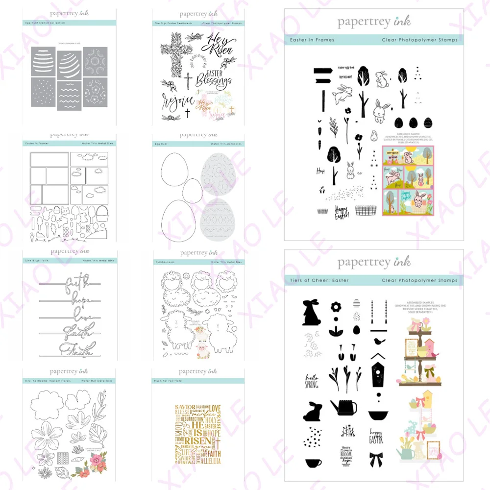 

New Easter Sentiments Scalloped Diamonds Metal Cutting Dies Stamps Stencil Decoration for Diy Scrapbook Paper Craft Knife Mould