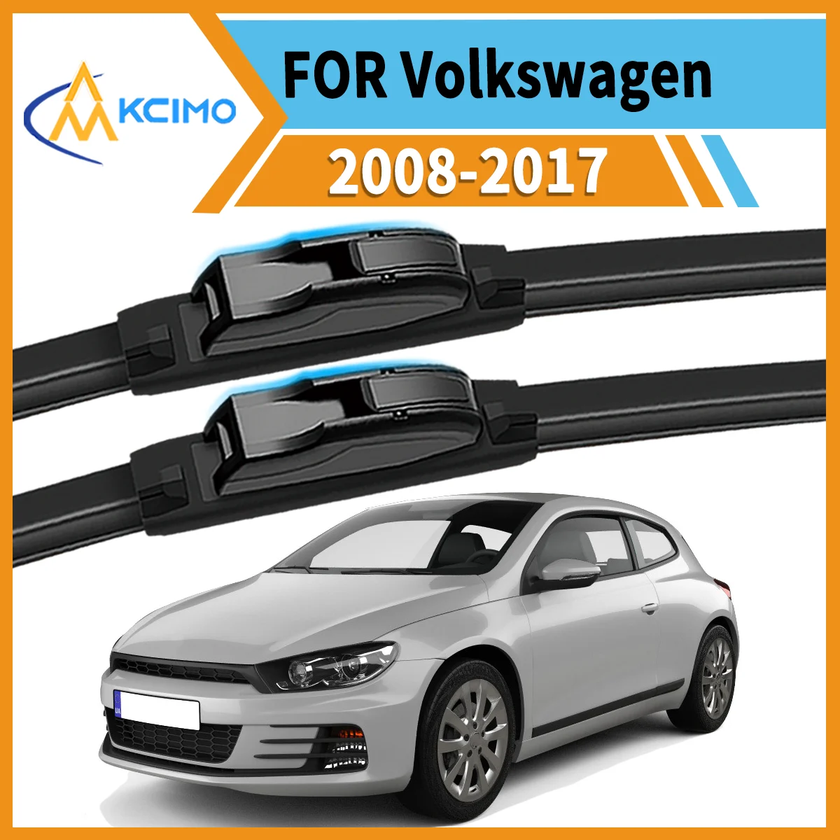 

2-Pack All-Weather Wiper Blades For Volkswagen Scirocco 2008–2017 Durable Rubber Clear Vision Enhanced Driving Safety
