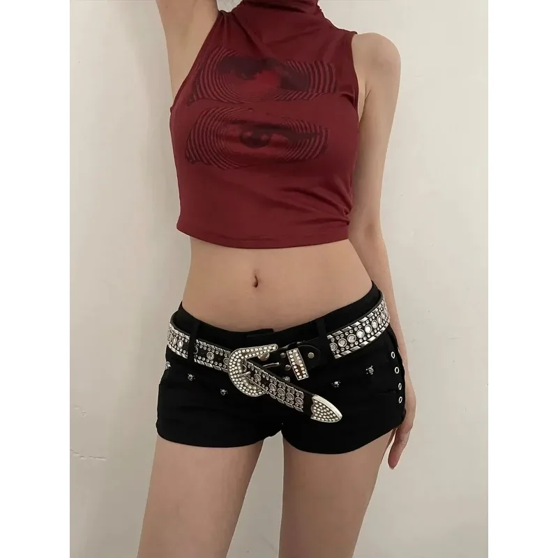 Trendy and High-quality Women's Belt Rhinestone Casual Daily Wear Pants Fashionable Belt Personalized and Spicy Girl