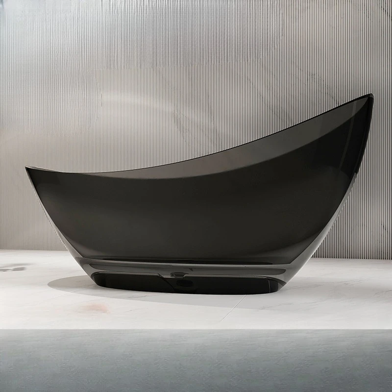 Transparent resin bathtub Household freestanding moon-shaped, hotel homestay, colored bathtub