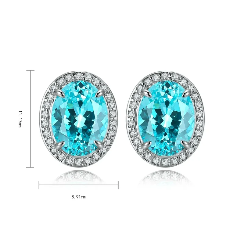 Trendy Lab Created Paraiba Drop Earrings for Women in 925 Sterling Silver Lightweight Comfortable Fashion Jewelry Perfect for Da