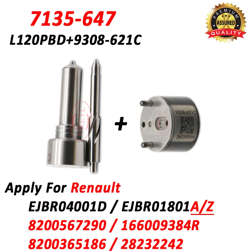 EJBR01801A Ремкомплекты сопла L120PBD клапан 9308-621C для Renault 8200567290 166009384R 28232248 8200365186 28232242 EJBR04001D
