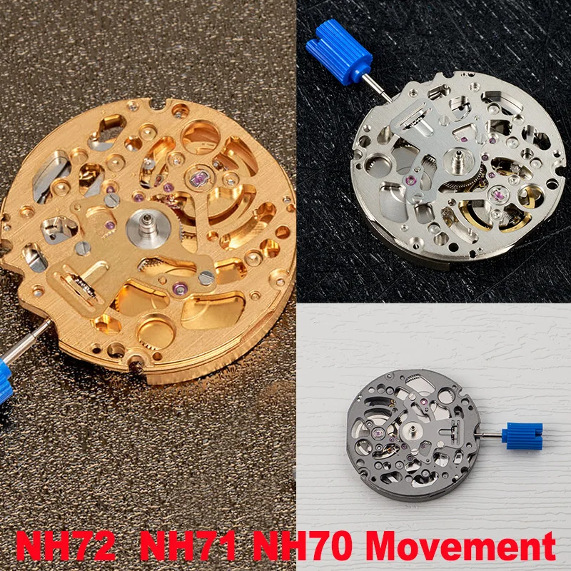 

Оригинальные японские механизмы NH72, NH71, NH70: высокоточные скелетонизированные автоматические с автоподзаводом, 24 камня, запчасти для модификации.