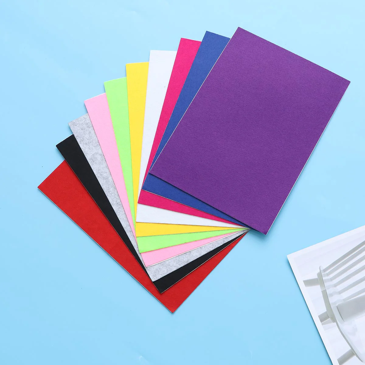 

10pcs Handmade DIY Adhesive Back Felt Sheets A4 Felt Fabric Sheets Multi-Purpose Colored Felt Cloth for Sewing Craft (Random Col
