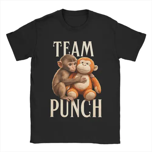Imagen 1 del producto Camiseta Baby Monkey Punch Team Punch para hombre, camisetas informales, camisetas de manga corta con cuello redondo, camisetas con estampado de algodón puro