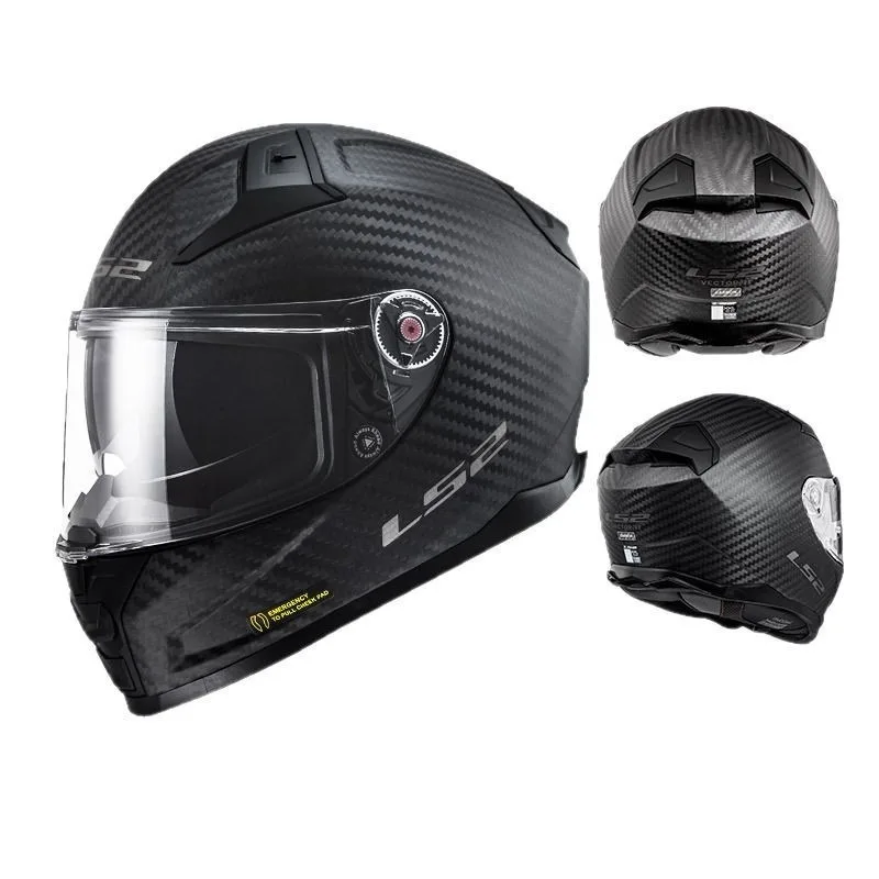 

LS2 FF811 Carbon Fiber Motorcycle Riding Helmet ECE Certification Men's Women's Locomotive Double Lens Full Helmet 4 Seasons