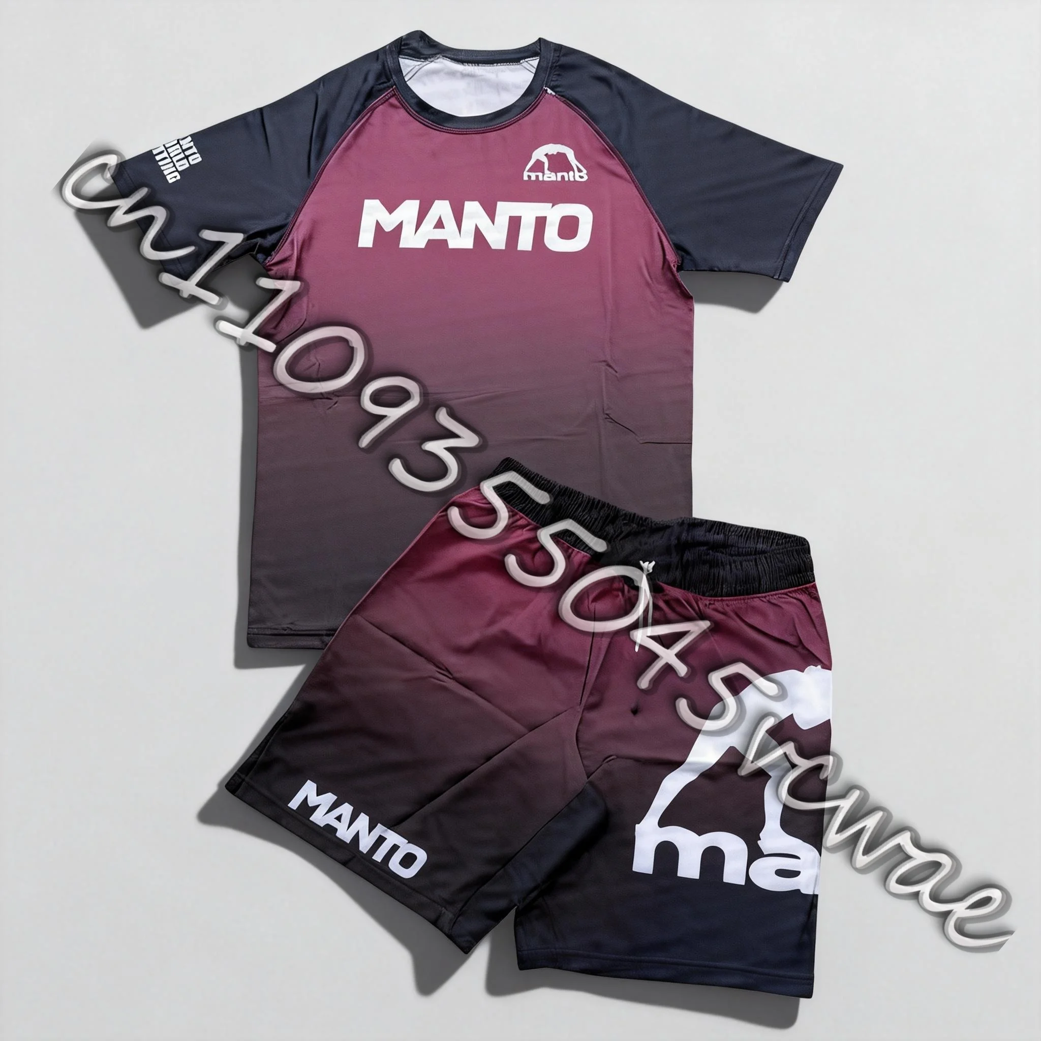 

2026 MANTO Fittness Breathable Sports Top and Shorts Set for Men Speed Drying MMA Fighting Training Running Short-Sleeved MOTO