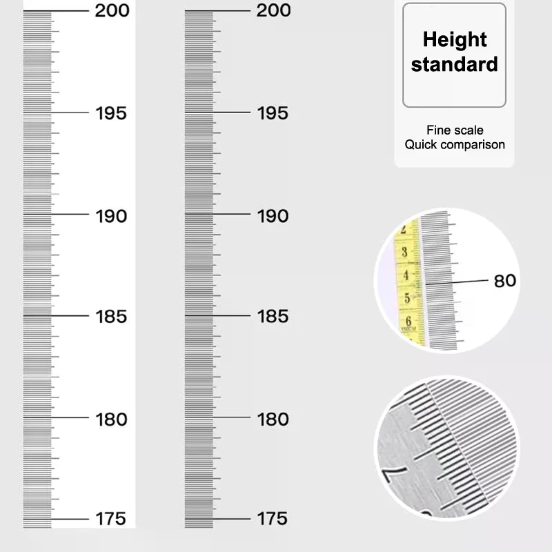 Height Measurement Wall Sticker Cartoon Accurate Clear Scale Up To 200cm Removable Perfect For Kids Bedroom Nursery Home Decor