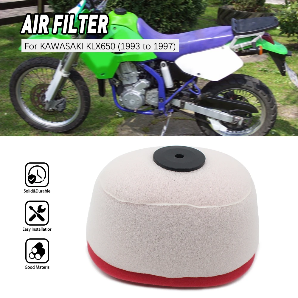 

Motorcycle Dual Foam Layer Sponge Air Cleaner Filter For Kawasaki KLX650 KLX 650 C1 C2 C3 C4 C5 1993 1994 1995 1996 1997