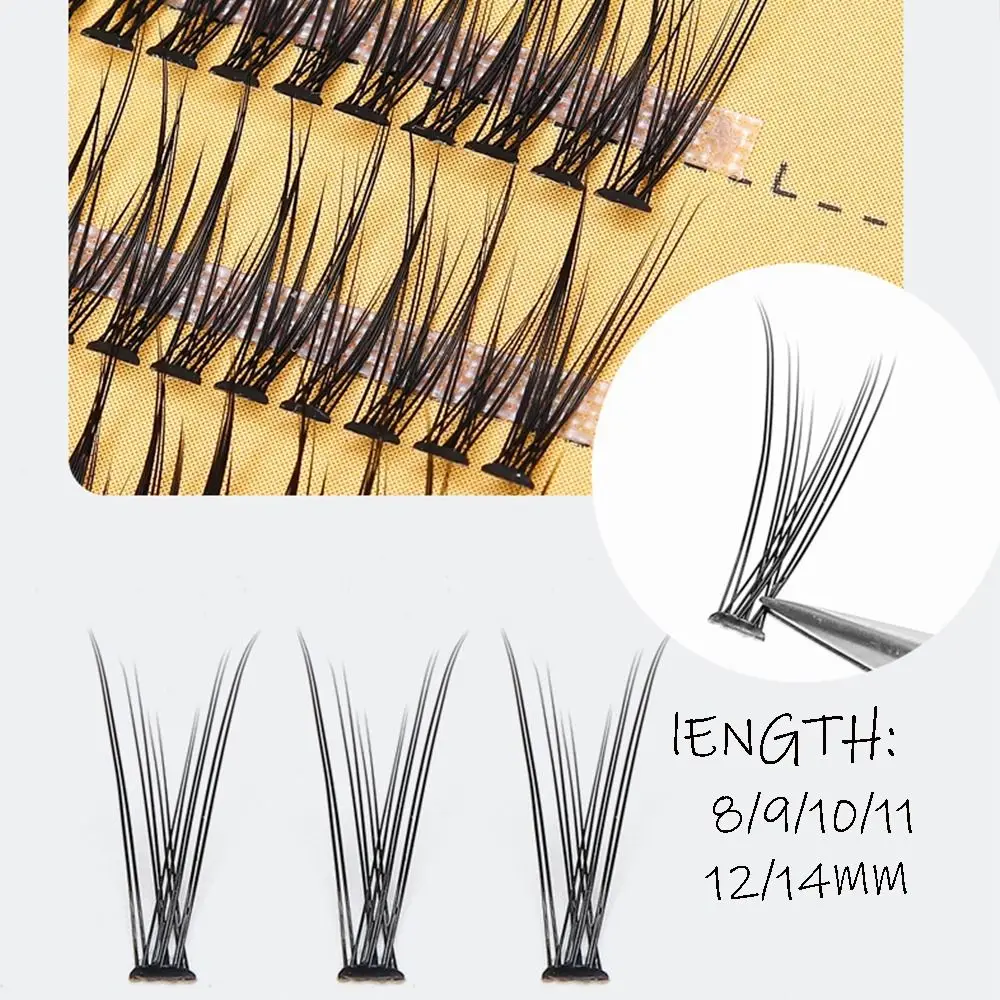 120pcs Premium Mink Individual Fishtail Eyelashes Extension Natural 3D Cluster Eyelashes Professional Makeup Flared Lashes