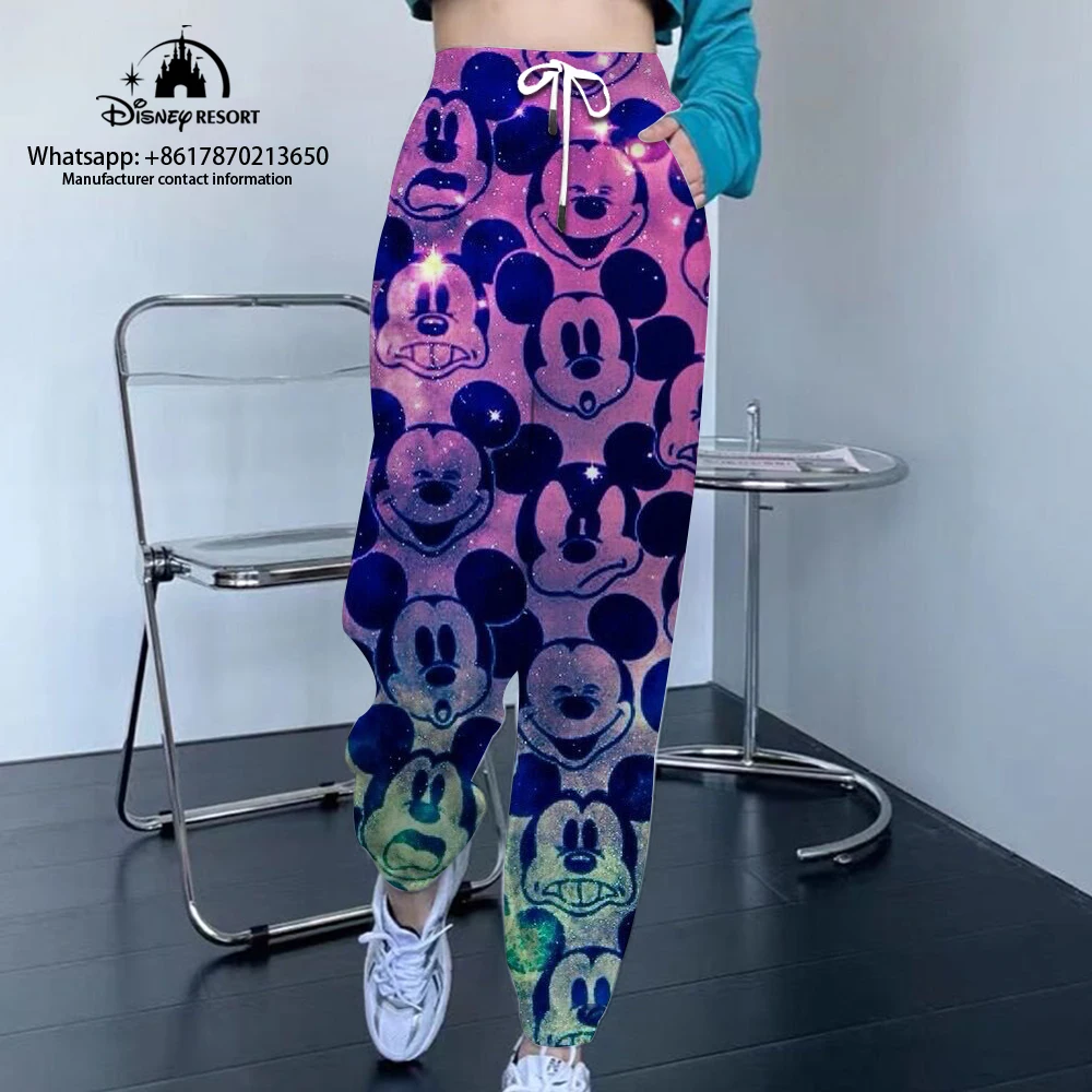 Pantalones de chándal de Mickey y Minnie para mujer, Jogging informal, estilo callejero, y2k, gran oferta, Otoño, 2024