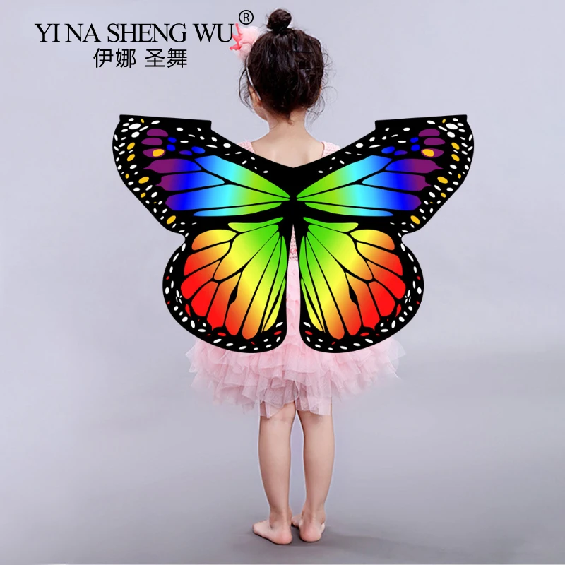 Bambini Butterfly Performance Wings accessori Cosplay Halloween Carnival puntelli costumi ad ala per ragazze ragazzi mantello Party FavorGift