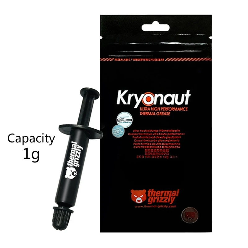 100% Originele Thermische Grizzly Kryonaut Pasta Voor Cpu Gpu Koeler Vet 12.5W/Voor M. K Geleidende Heatsink Gips Compound Coolin