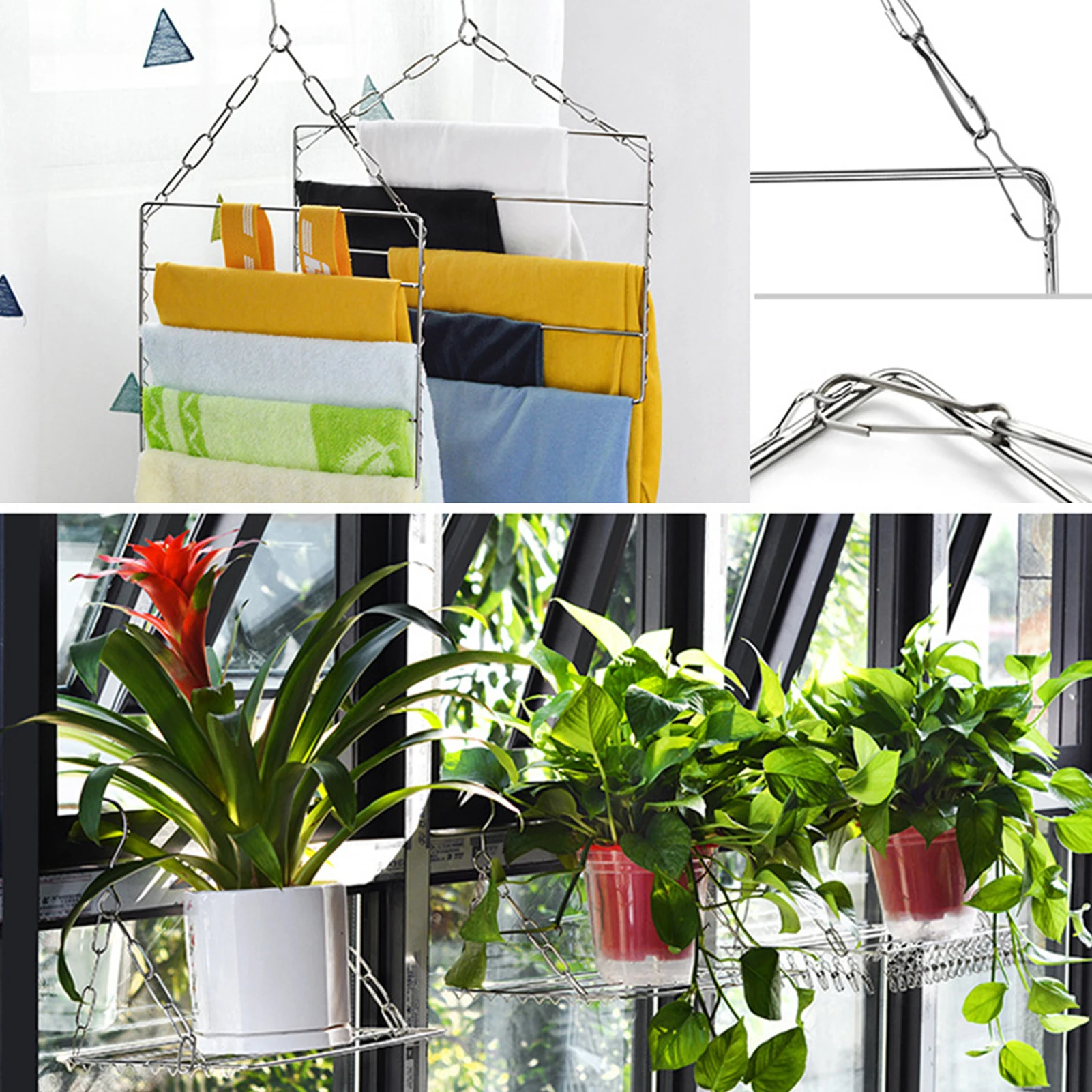 Laundry Drying Rack Stainless Steel Rust Resistant Drying Rack For Underwear Socks Tie Scarf Balcony Laundry Room Storage Rack