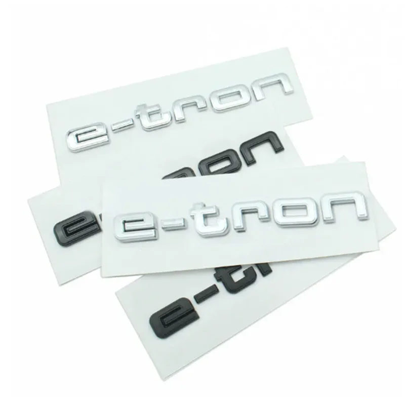 E tron badge car stickers for Audi pure electric rear mark new Audi e-tron logo sports modified rear displacement refit decals