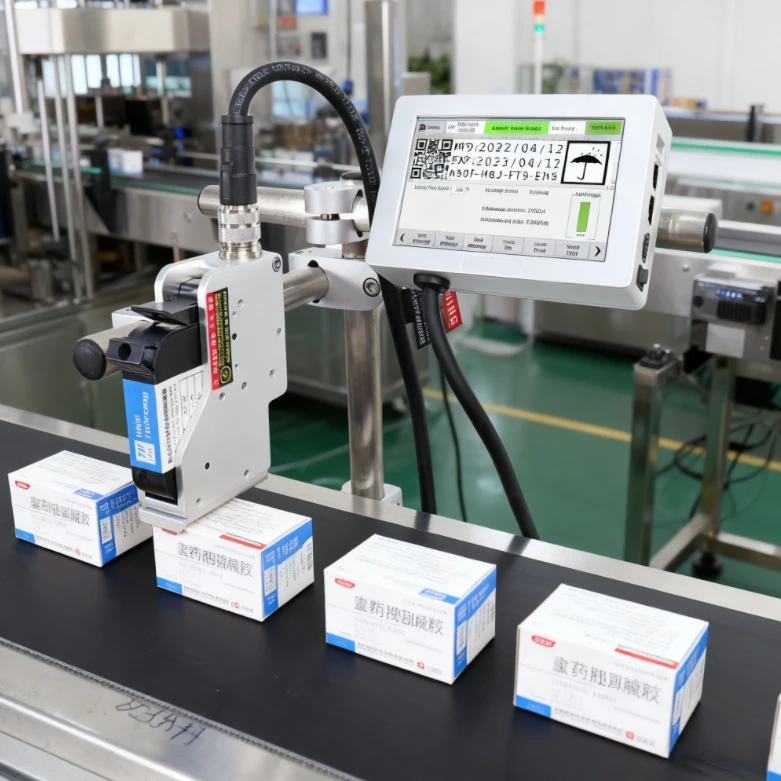Automatic Label TIJ Industrial Inkjet Printer Machine DOCOD OEM/ODM T180E Thermal Online Inkjet Printer for Expiry Date GS1 Code