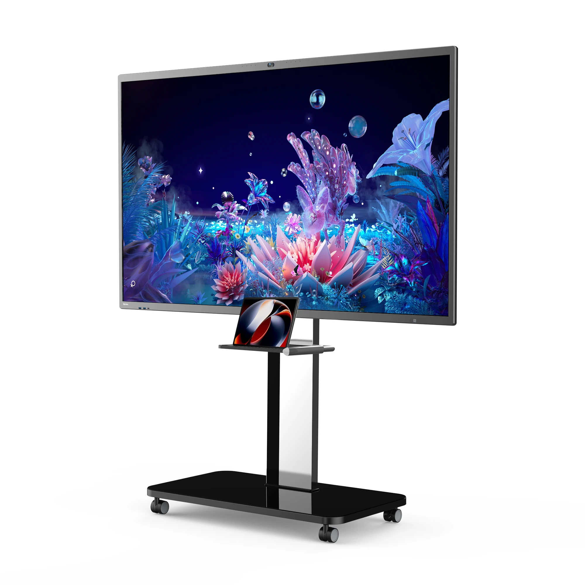 STLF Horionfor 86-105 Inch Television and Smart Board TV Cart with Adjustable Shelf and Locking Wheels  Mobile TV Stand