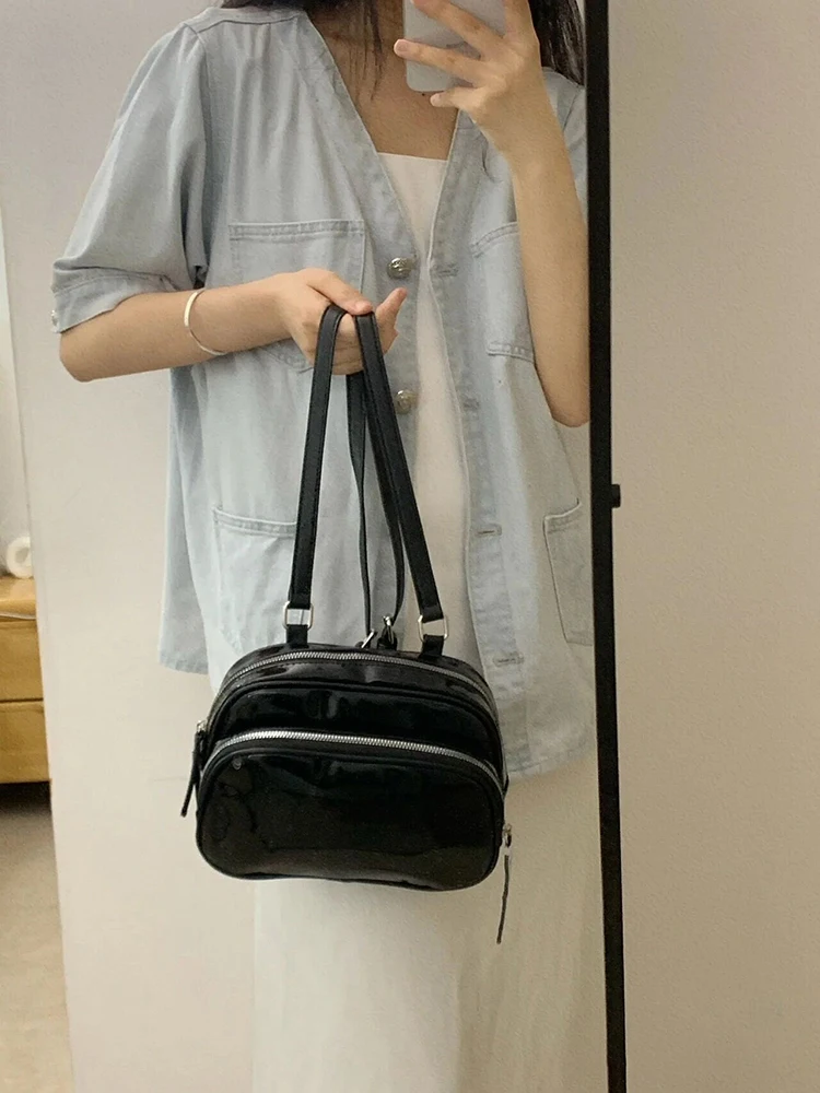 

Jennie Bright Pure Color Women's Bapa Casual Versatile Double oulder Bag Leisure Match All the Time Small Size Bapa