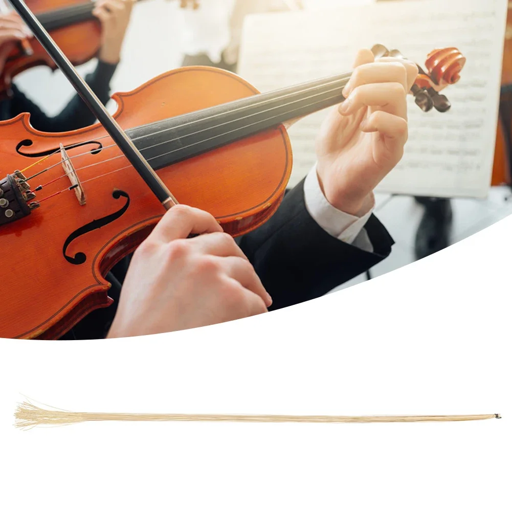 1 Hank Violin Bow Horse Hair Unbleached Replacement Violin Bow Hair Violin Bow Horsehair Violin Horse Bow Hair for 4/4 Bow