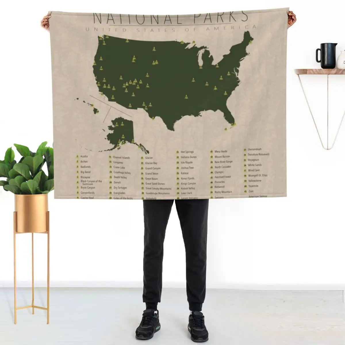 

US National Parks Throw Blanket Breathable Lightweight Blanket for Adults Kids