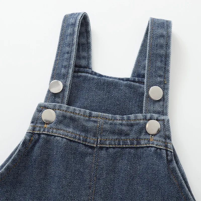 2026 Sommer Neue Koreanische Edition Mode Blaue Cowboy-Trägerhose für Jungen und Mädchen 0-4 Jahre – Detail 4