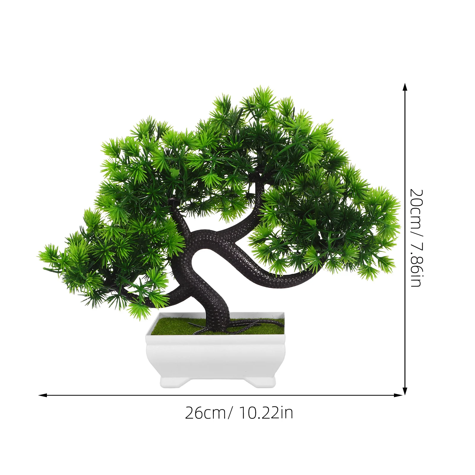 1 قطعة الصنوبر الاصطناعي الإبداعي تحية الضيوف بوعاء النبات صيانة منخفضة المظهر الطبيعي ديكور لدراسة غرفة الطعام بهو الفندق