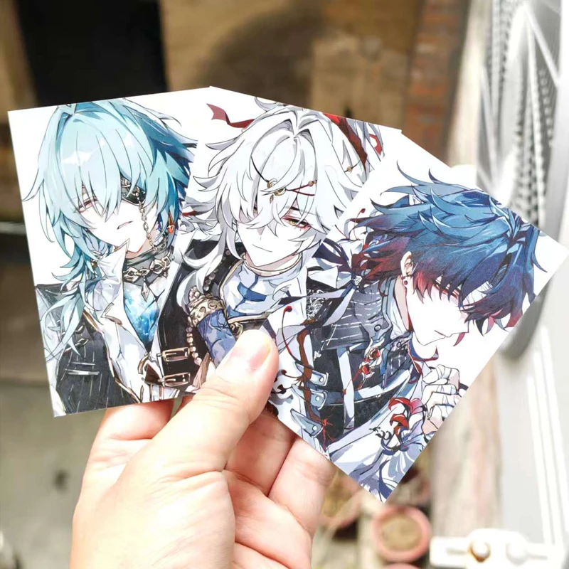 3Pcs/Set  Anime Laser Card Anaxa Anaxagoras Jing Yuan Blade Cosplay Rounded Corners LOMO Card Postcard Gift