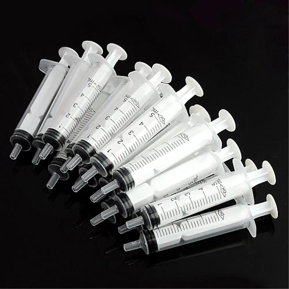 5ML Plastic Syringe Tube Without Needle With OPP Plastic For Hydroponics Lab Medical Tool Nutrient Sample Measuring Syringes