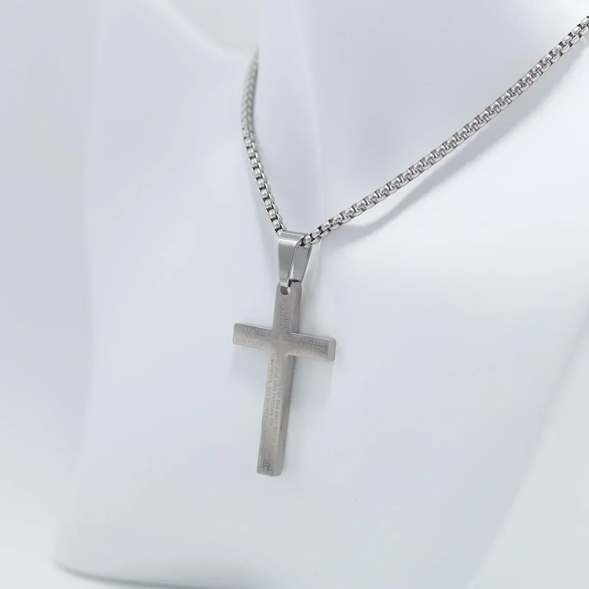 Fashion Stainless Steel Cross Pendant Necklace For Women Men Link Chain Charm  Cool Boys Girls Punk Hip Hop Jewelry Gift