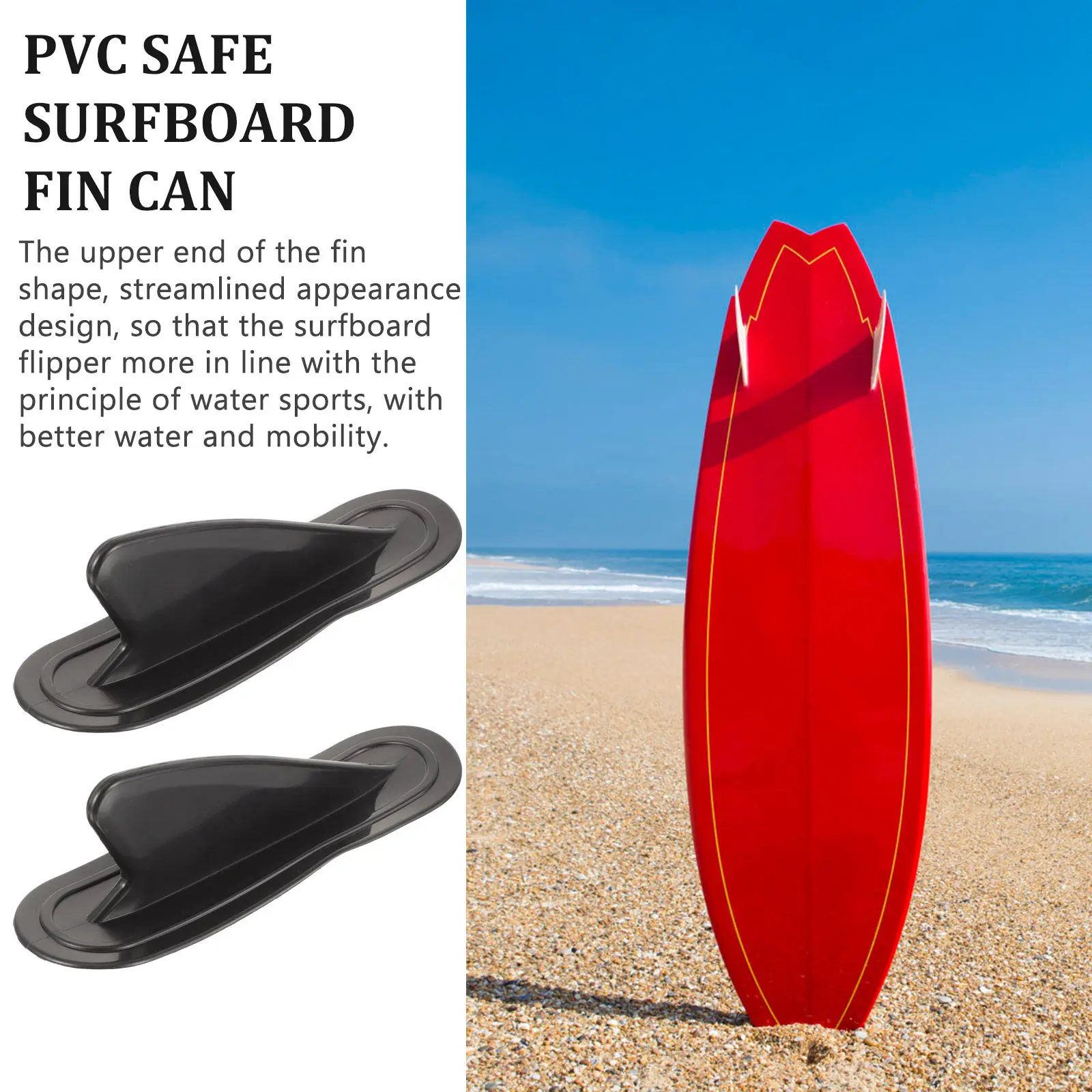 

2 шт. надувных плавников для падлборда, средней жесткости, для сапборда, улучшающие стабильность, с разделителем воды, сменные плавники для сапборда/серфборда