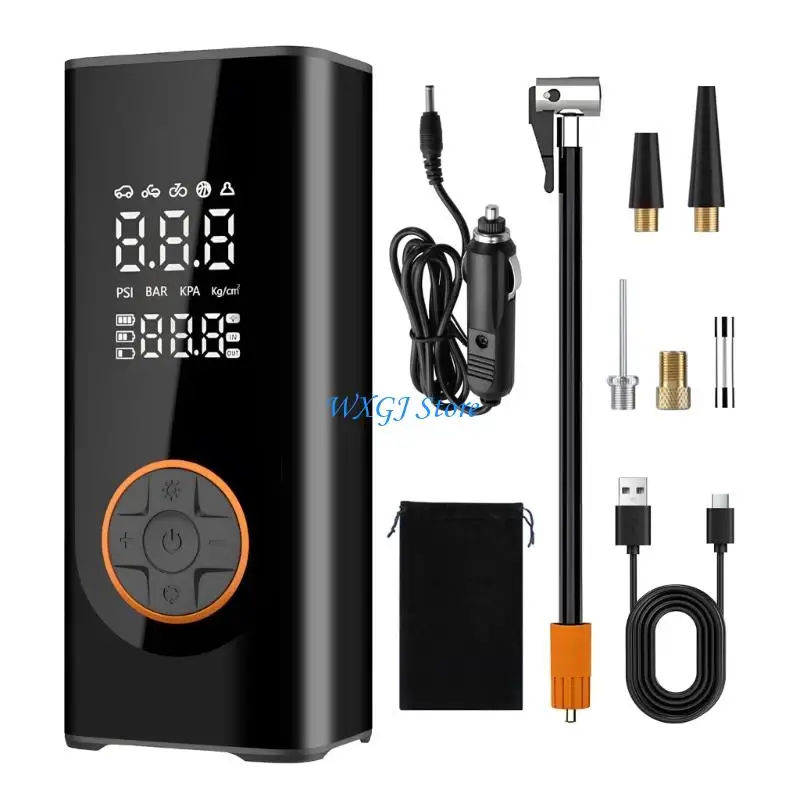 

37JE электрические портативные воздушные насосы беспроводной воздушный компрессор для накачивания шин со светодиодной подсветкой