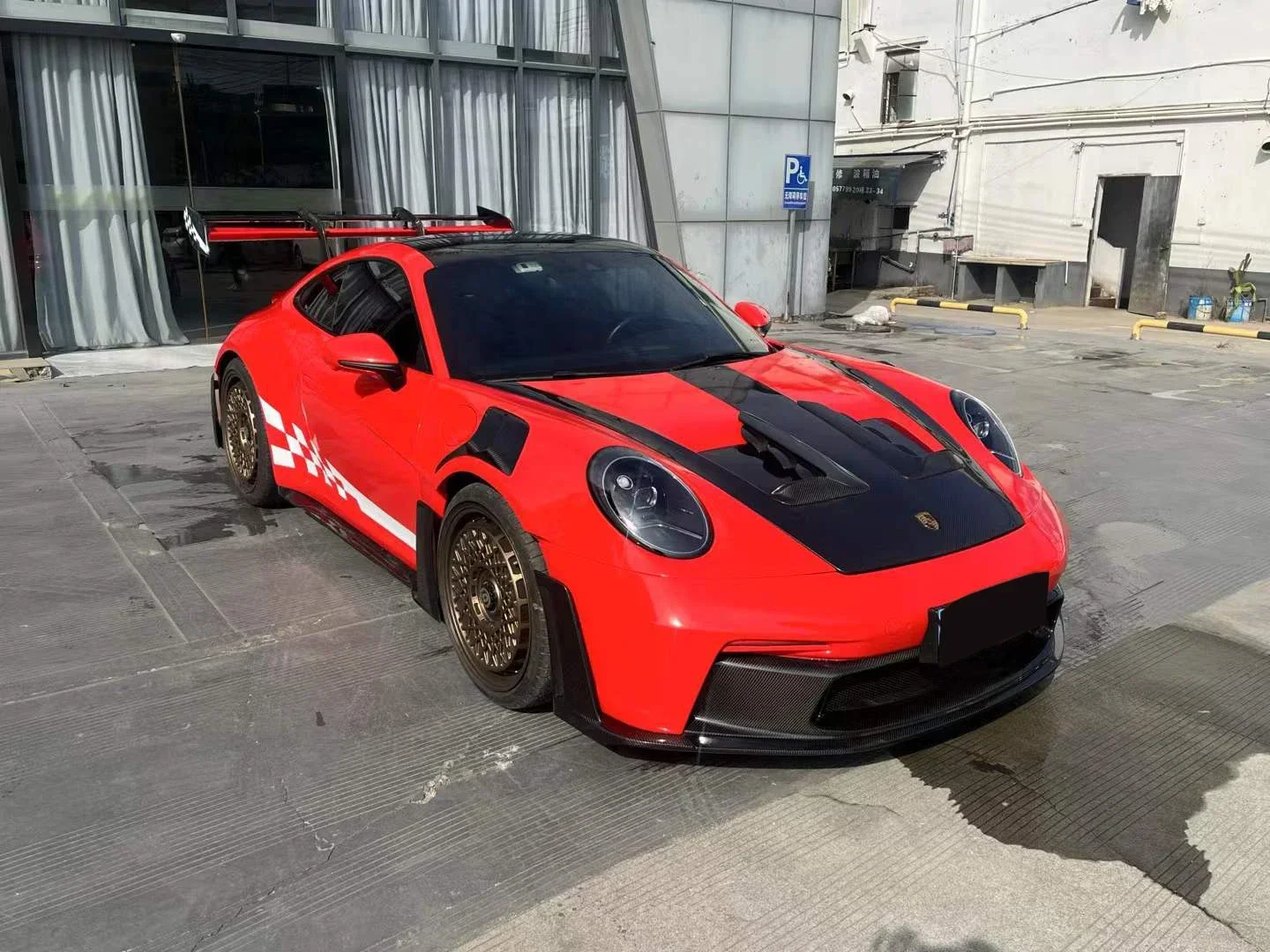 طقم هيكل GT3RS لبورشه 911 992 ترقية GT3RS أطقم هيكل من ألياف الكربون الجافة مصدات السيارة جودة عالية