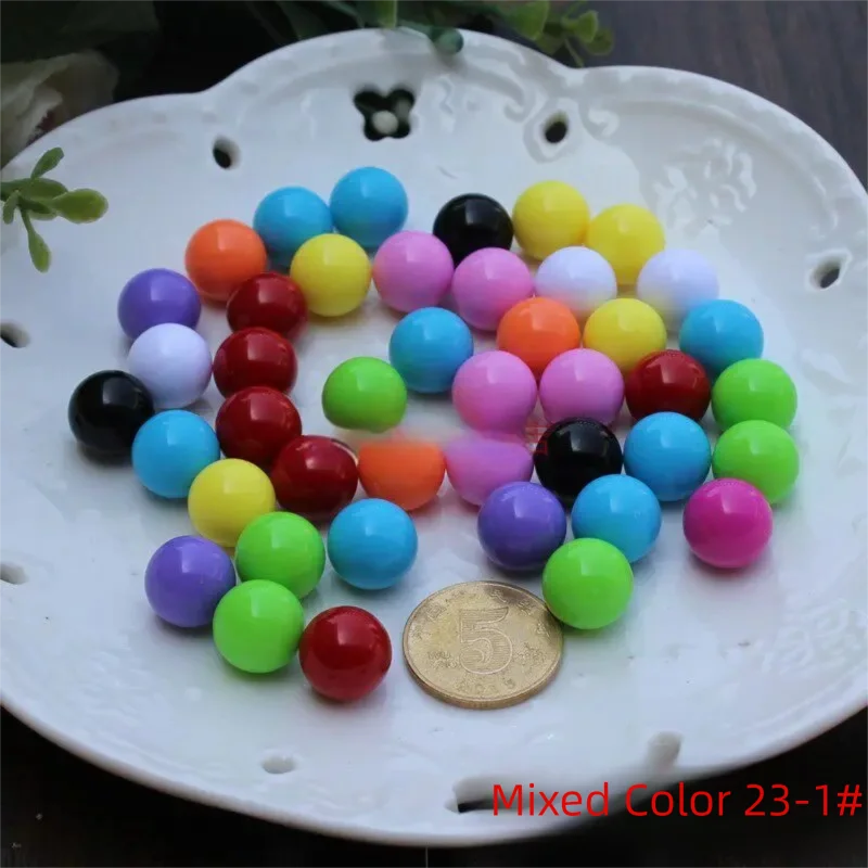 50g/250g 12mm DIY Non Porous Solid Acrylic Solid Dispersion Beads Candy Colored Beads Children's Handmade Accessories Material
