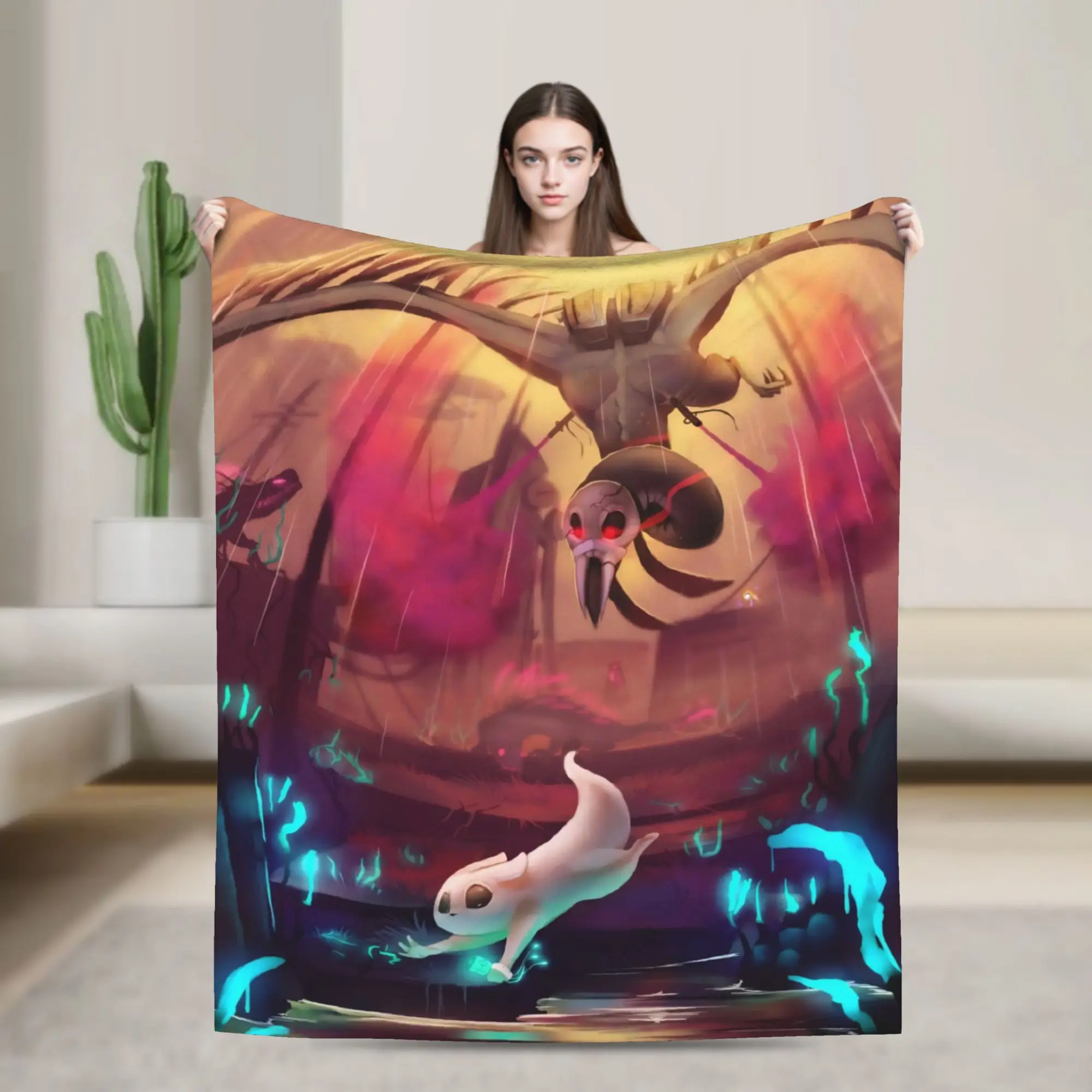 Rain World Slugcat Vulture Indie Game Post Apocalyptic  Blankets Ultra-Soft Fleece  Throw Blanket Comfortable Rug Piece