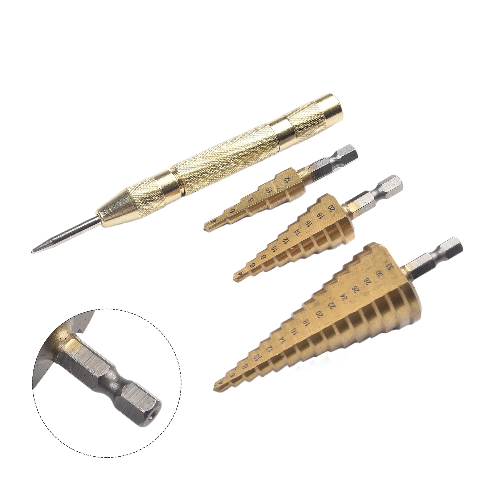 Quantity Hole Cutter Straight Spiral Groove Step Drill Bit Cleaner Cuts Round Holes Depth Diameter Sided Shanks Design