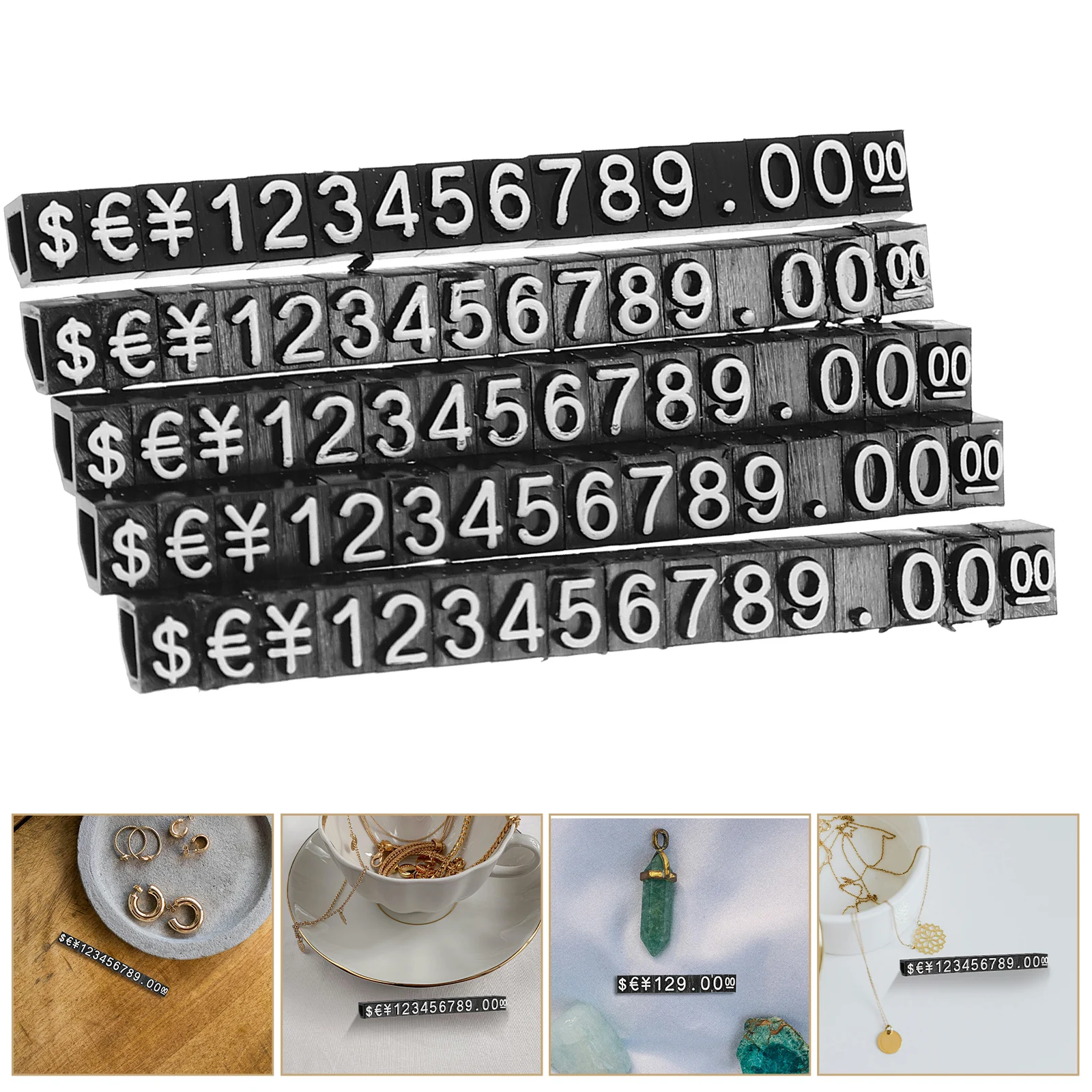 

10 Sets Price Tags for Jewelry Label Display Tag Counter Stand Adjustable Price Display Cubes for Retail Store Jewelry Shop