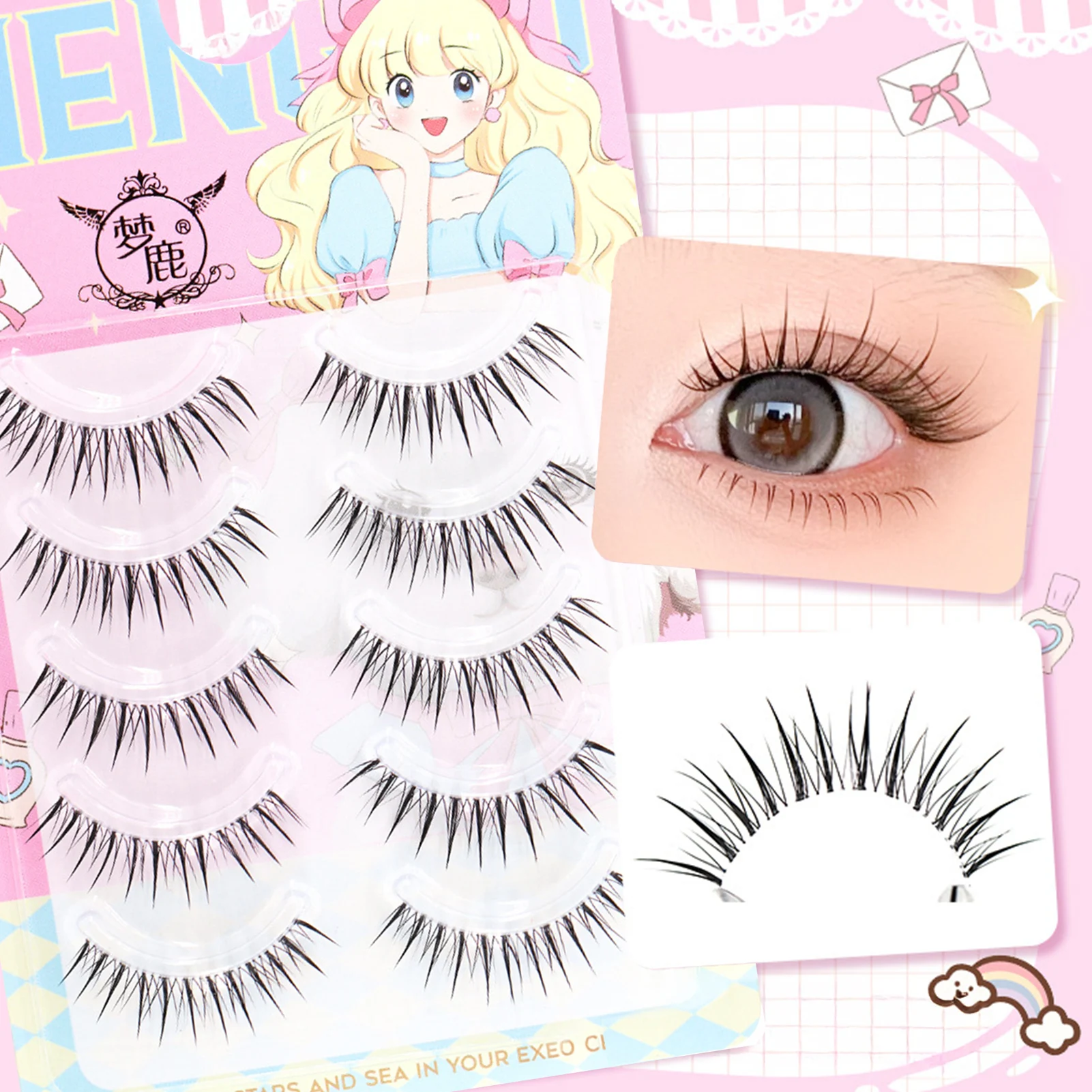 毎日のつけまつげフルストリップスパイクウィスピー厚いまつげ再利用可能なコスプレウィスピー ストリップまつげ化粧品学校ホームメイク