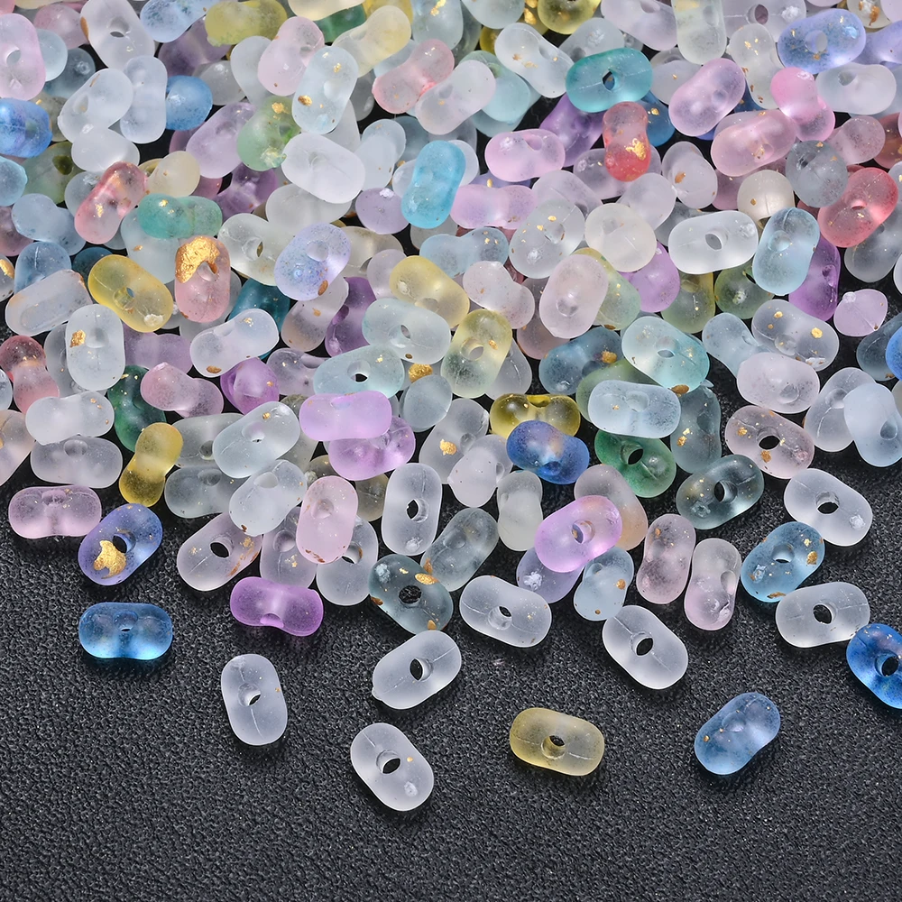 500 Stück 4x6mm Bunte Mattierte Acrylperlen, Matte Transluzente Zwischenperlen für Armbänder, Halsketten, DIY Handschmuck und Bastelarbeiten – Detail 3