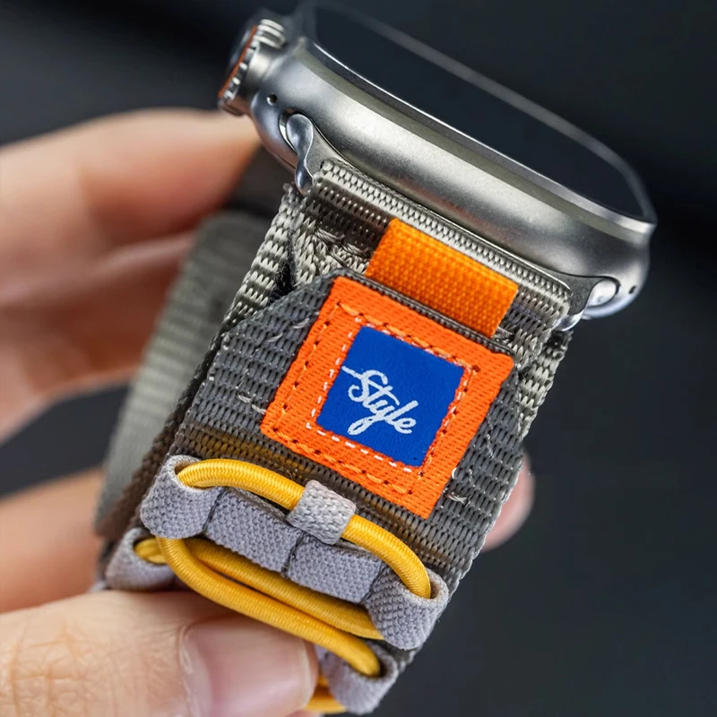 Спортивный ремешок для Apple Watch Ultra 2 10 9 8 7 6 SE 5 4 Открытый нейлоновый браслет Ремешок для iWatch 38 мм 40 мм 41 мм 42 мм 45 мм 46 мм 49 мм