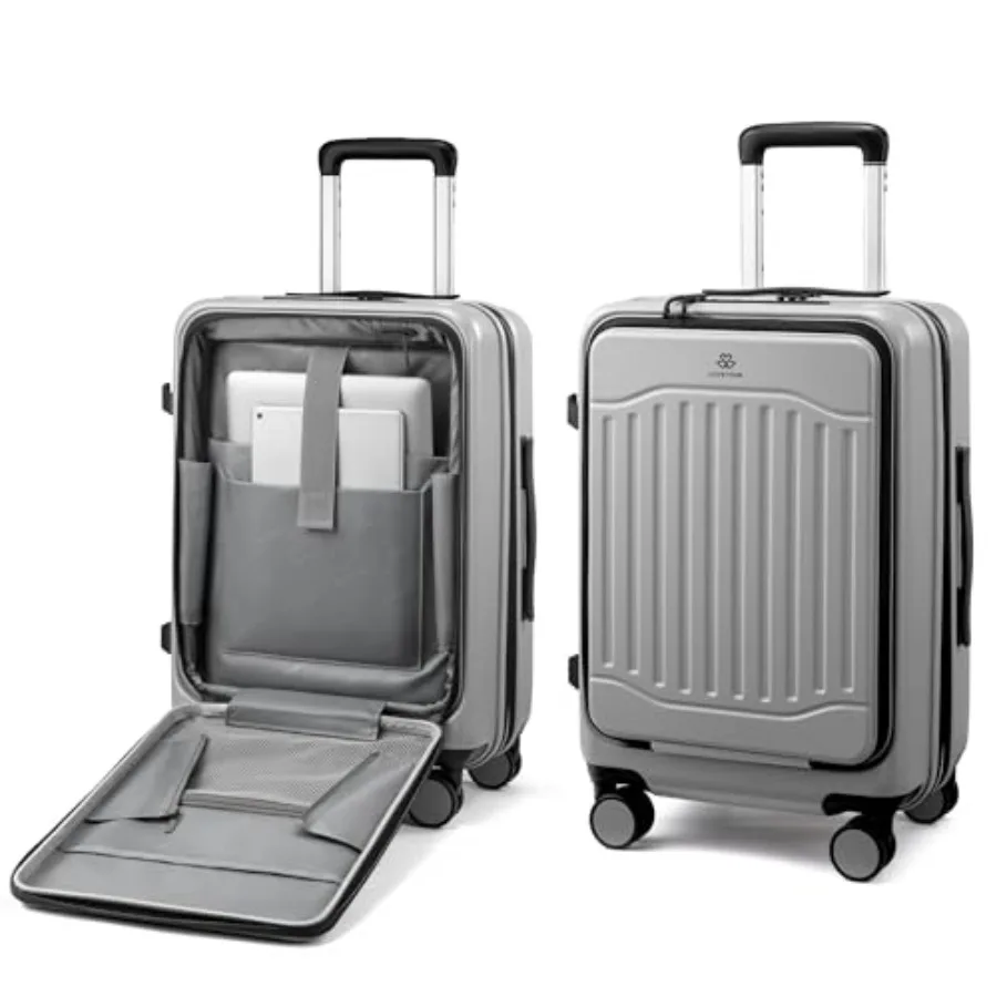 

LOVEVOOK Carry On Luggage 22x14x9 Airline Approved Expandable Hard Shell Suitcase with Spinner Wheels USB Charging Port Front P