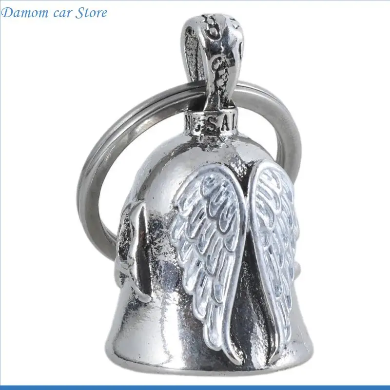 

A2UC Stainless Steel Bells Fit for Motorcycle Bikers, Keychain Charm Cyclist Bicycles Positive Energy Charm Luck Safe Travel