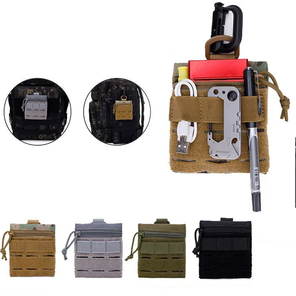 

Tactical Micro Molle Pouch with Hook and Loop D Buckle Portable Storage Bag Wallet EDC Tools Hunting Vest Bag Accessory Pouch