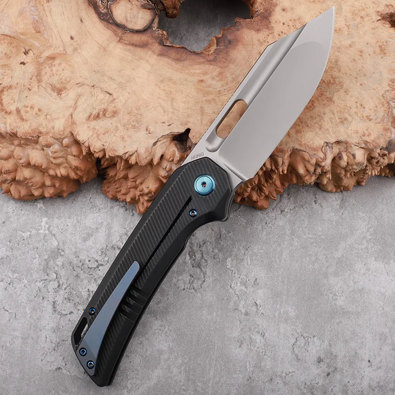 M390 Steel Sheet Titanium Alloy Handle Folding Knife Outdoor Camping Survival High Hardness Portable EDC Tool