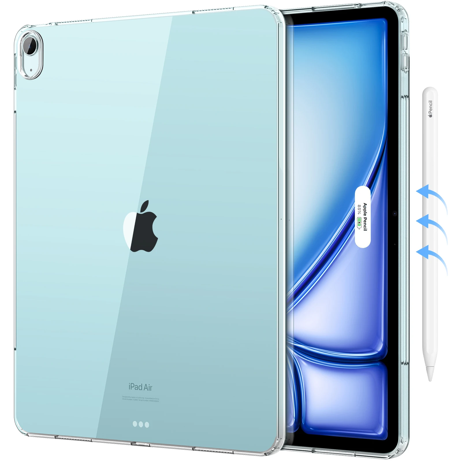 

MoKo Clear Case for iPad Air 13 2026/2025/2024,Lightweight Soft TPU,Anti-Scratch Ultra Slim Protective Tablet Cover,Shockproof