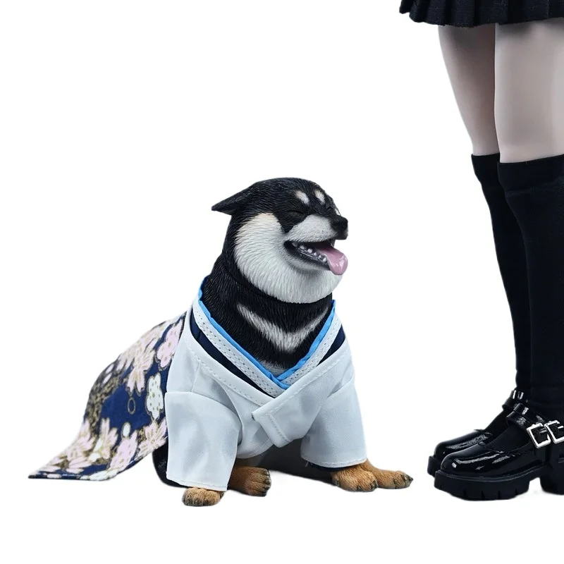 

Shiba Inu model, airplane ears, cute kimono, puppy tide play, movable double-headed carving figure around