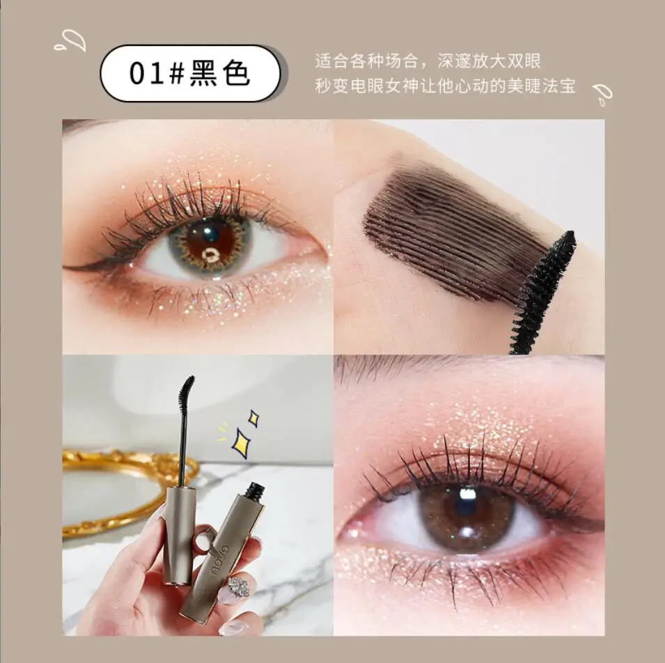 Natürliche Verlängerung Curling Mascara Wasserdichte 3D Faser Dicke Mascara Schnell Trocknend Pflegende Wimpern Make-Up Kosmetik T2245