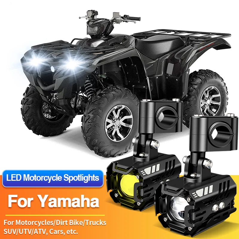 2PCS Universal Motorcycles Headlight LED Fog Light Spotlights Truck ATV for Yamaha Transporter 800/Umax/VK 540/V Star 250 XV250