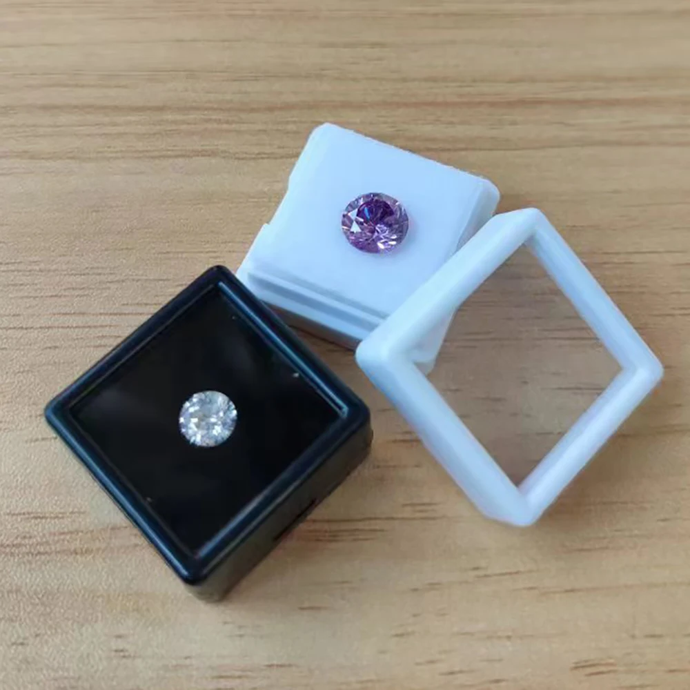 

100 шт., стеклянная крышка, драгоценные камни, коробка для хранения ювелирных изделий, витрина с бриллиантами, контейнер с драгоценными камнями и цирконом, 3 см, подарочная упаковка из стержня