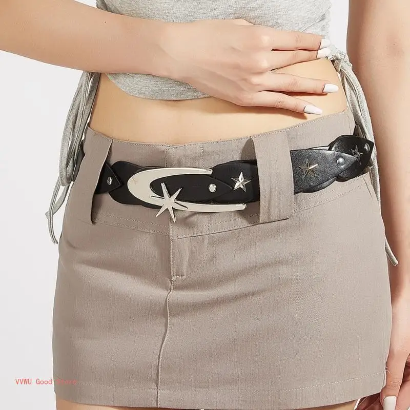 Wear Resistant PU Leather Waist Belt Adjust Length Waist Belt for Girl Women Decorative Waist Belt for Coat Skirts Jeans