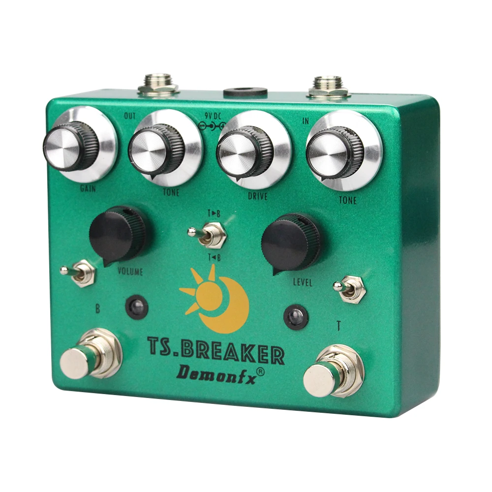 Demonfx TS.BREAKER Guitar Effect Pedal, Dual Overdrive Combined, BLUES, TS9 in One Pedal Add Order, Toggle